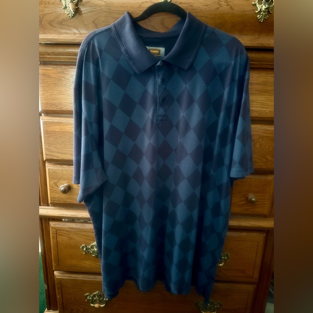 The Foundry Supply Co. Navy Argyle Polo Shirt